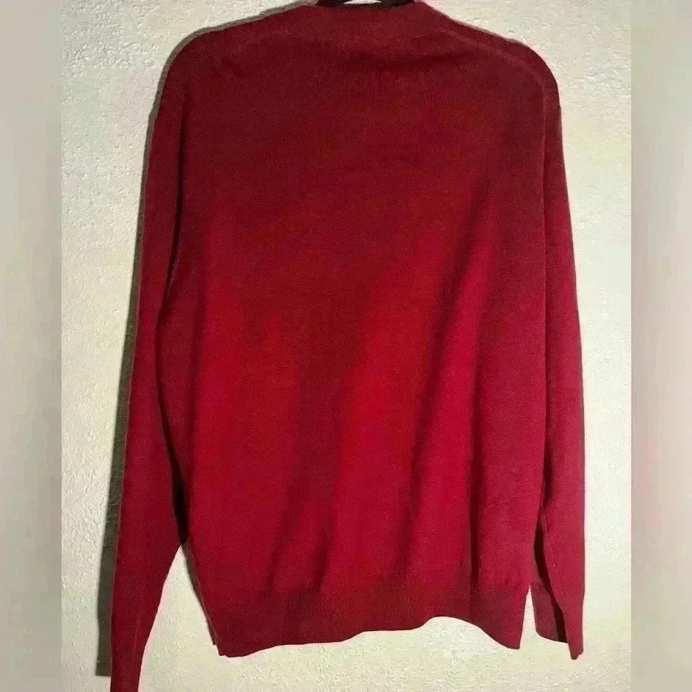 Jos A Bank Signature Collection Red 100% Italian Merino Wool Shirt Size L - Picture 6 of 6
